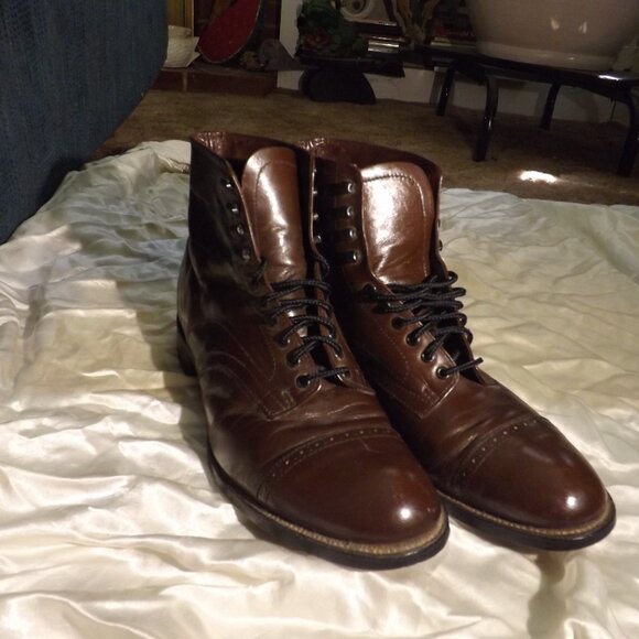 Stacy Adams Vintage Madison Boots Men’s Size 7.5 D Brown Leather - Picture 2 of 10